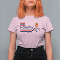 Classic Norway Football Emblem Graphic T Shirt For Women Retro Norwegian Flag Coat of Arms Norge Soccer Fans