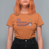 Classic Norway Football Emblem Graphic T Shirt For Women Retro Norwegian Flag Coat of Arms Norge Soccer Fans