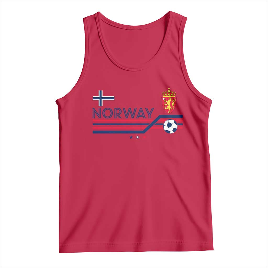 Classic Norway Football Emblem Graphic Tank Top Retro Norwegian Flag Coat of Arms Norge Soccer Fans