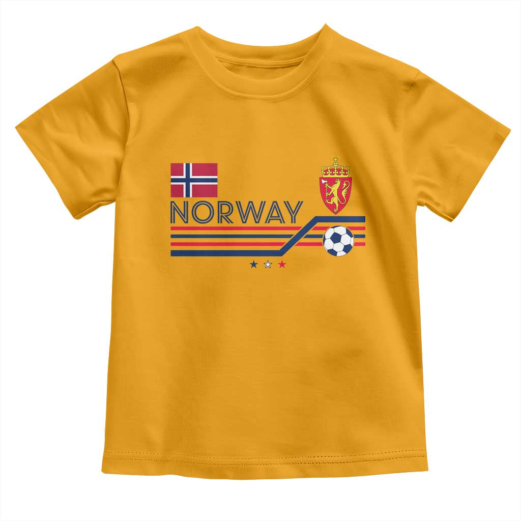 Classic Norway Football Emblem Graphic Toddler T Shirt Retro Norwegian Flag Coat of Arms Norge Soccer Fans