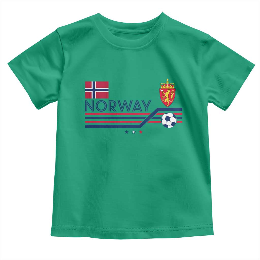 Classic Norway Football Emblem Graphic Toddler T Shirt Retro Norwegian Flag Coat of Arms Norge Soccer Fans