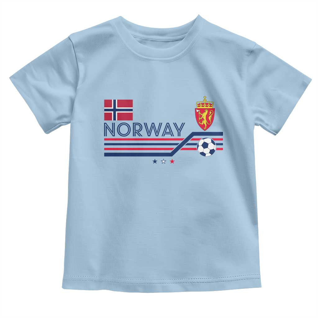 Classic Norway Football Emblem Graphic Toddler T Shirt Retro Norwegian Flag Coat of Arms Norge Soccer Fans