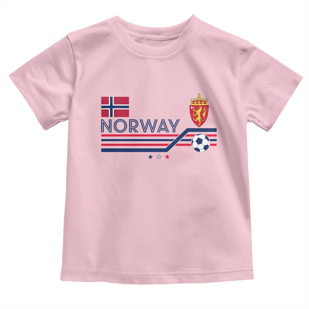 Classic Norway Football Emblem Graphic Toddler T Shirt Retro Norwegian Flag Coat of Arms Norge Soccer Fans