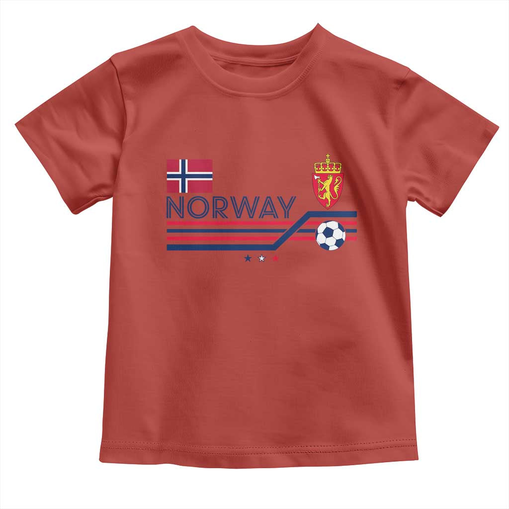 Classic Norway Football Emblem Graphic Toddler T Shirt Retro Norwegian Flag Coat of Arms Norge Soccer Fans
