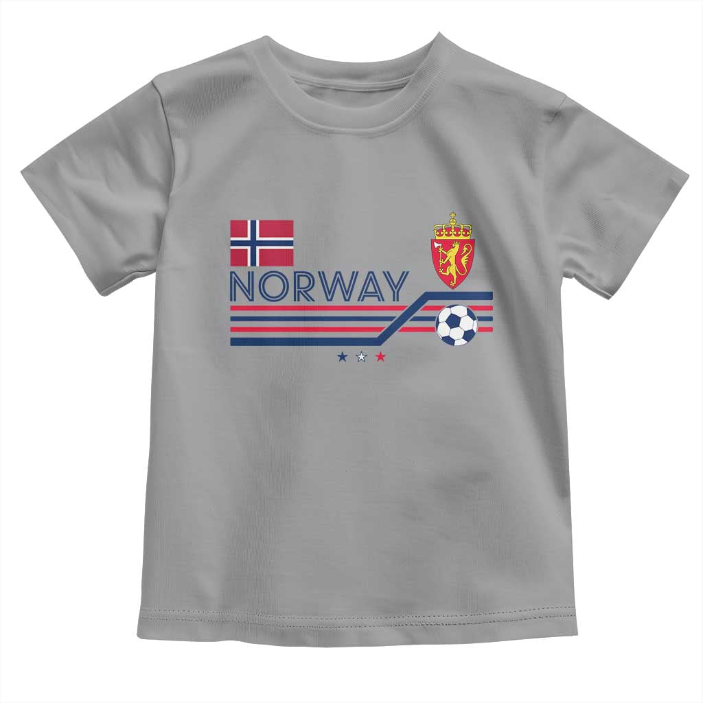 Classic Norway Football Emblem Graphic Toddler T Shirt Retro Norwegian Flag Coat of Arms Norge Soccer Fans
