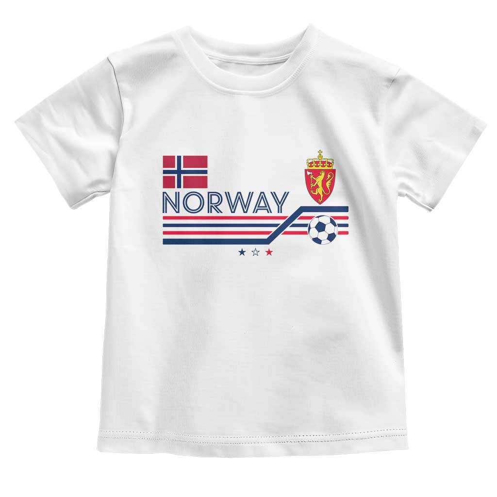 Classic Norway Football Emblem Graphic Toddler T Shirt Retro Norwegian Flag Coat of Arms Norge Soccer Fans