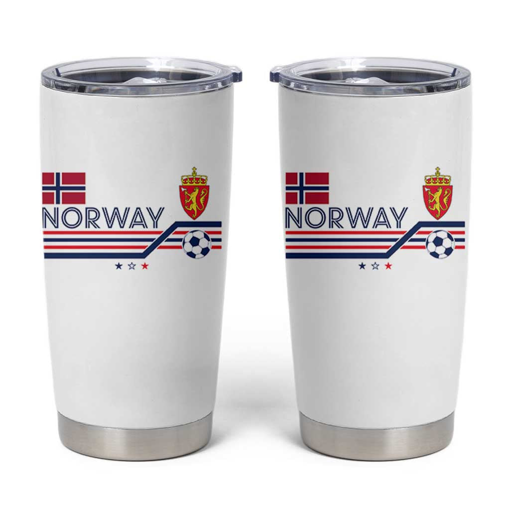 Classic Norway Football Emblem Graphic Tumbler Cup Retro Norwegian Flag Coat of Arms Norge Soccer Fans