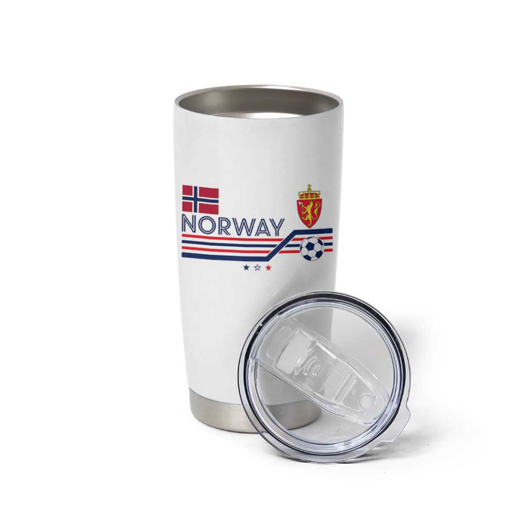 Classic Norway Football Emblem Graphic Tumbler Cup Retro Norwegian Flag Coat of Arms Norge Soccer Fans