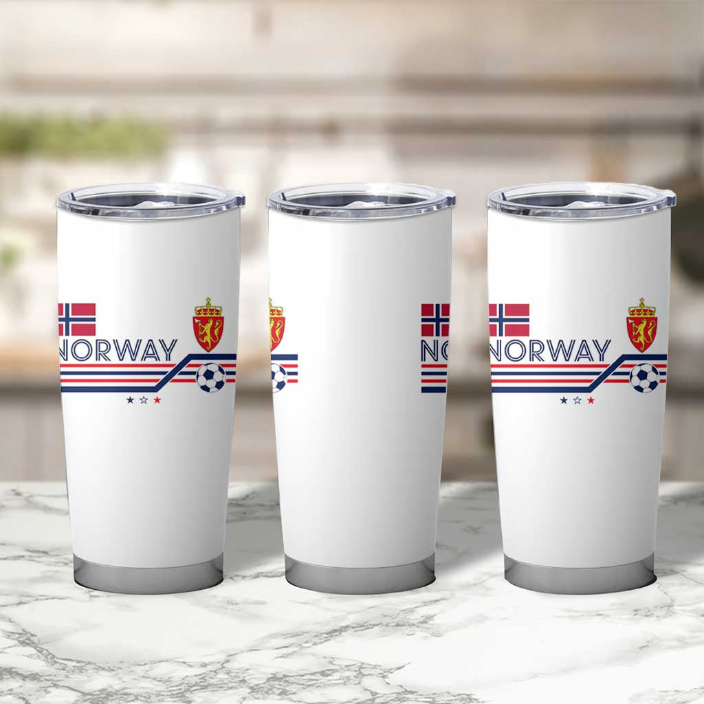 Classic Norway Football Emblem Graphic Tumbler Cup Retro Norwegian Flag Coat of Arms Norge Soccer Fans