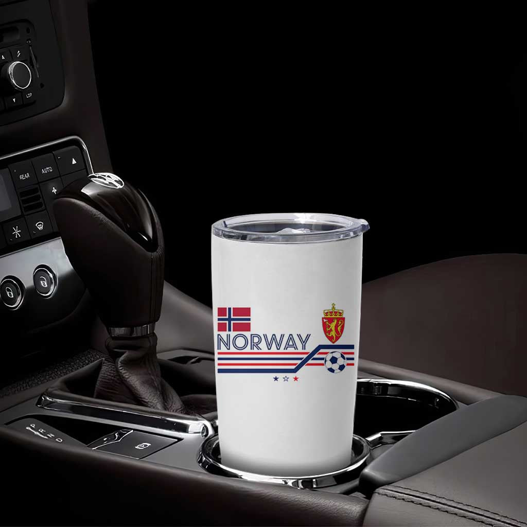 Classic Norway Football Emblem Graphic Tumbler Cup Retro Norwegian Flag Coat of Arms Norge Soccer Fans