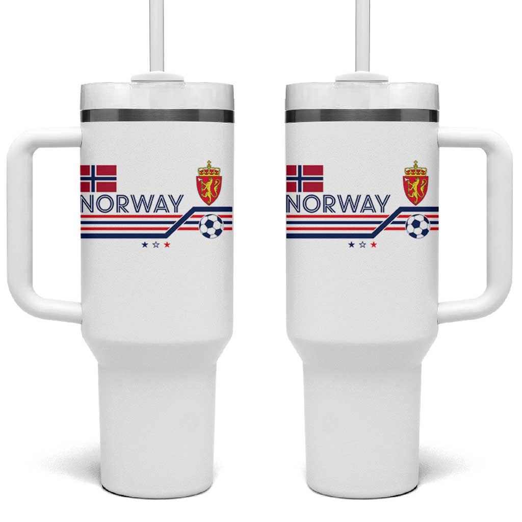Classic Norway Football Emblem Graphic Tumbler With Handle Retro Norwegian Flag Coat of Arms Norge Soccer Fans