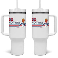 Classic Norway Football Emblem Graphic Tumbler With Handle Retro Norwegian Flag Coat of Arms Norge Soccer Fans