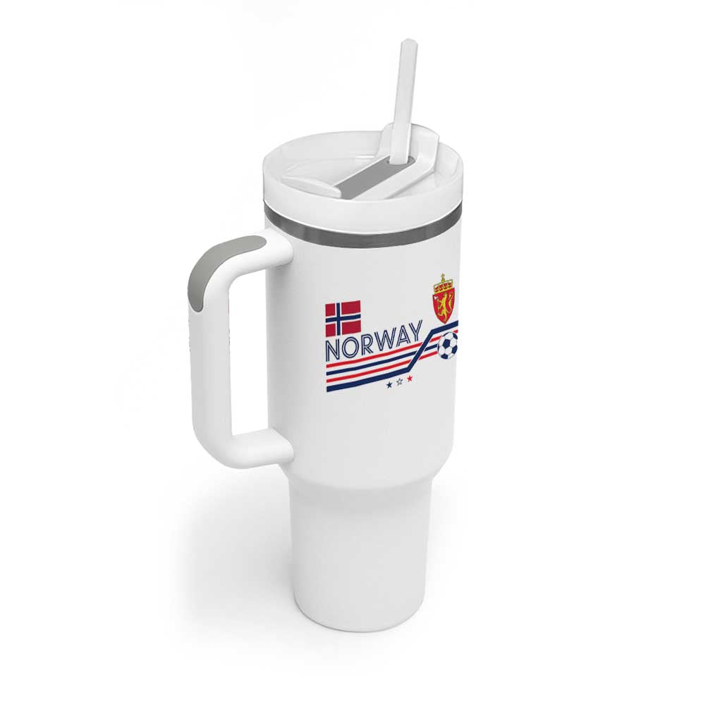 Classic Norway Football Emblem Graphic Tumbler With Handle Retro Norwegian Flag Coat of Arms Norge Soccer Fans