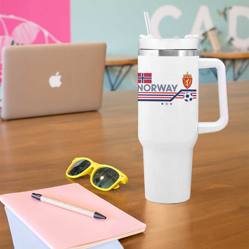 Classic Norway Football Emblem Graphic Tumbler With Handle Retro Norwegian Flag Coat of Arms Norge Soccer Fans