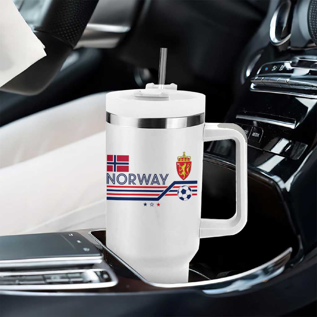 Classic Norway Football Emblem Graphic Tumbler With Handle Retro Norwegian Flag Coat of Arms Norge Soccer Fans