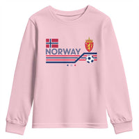 Classic Norway Football Emblem Graphic Youth Sweatshirt Retro Norwegian Flag Coat of Arms Norge Soccer Fans