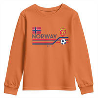 Classic Norway Football Emblem Graphic Youth Sweatshirt Retro Norwegian Flag Coat of Arms Norge Soccer Fans