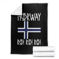 Norway Flag Ro Ro Ro Norse Rune Typography Graphic Throw Blanket Norge Football Fans Norwegian Pride