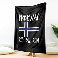 Norway Flag Ro Ro Ro Norse Rune Typography Graphic Throw Blanket Norge Football Fans Norwegian Pride