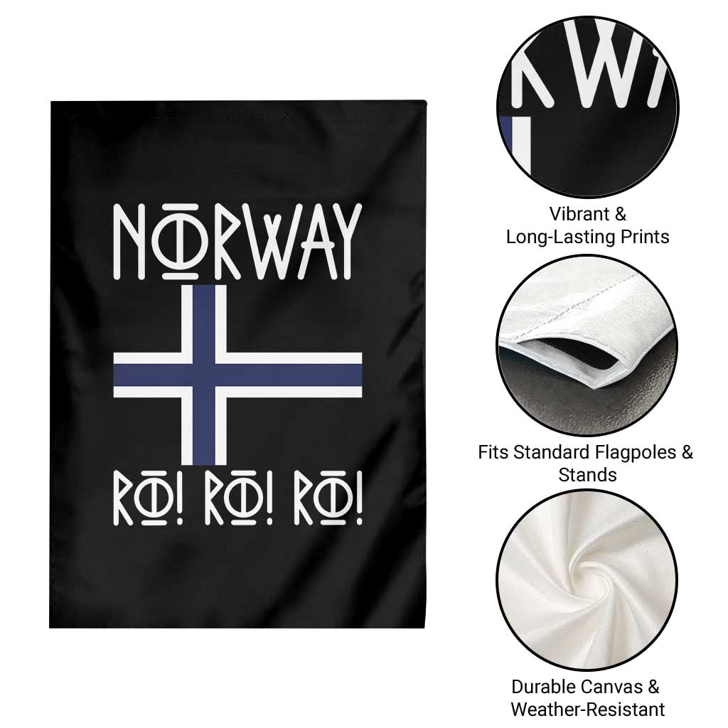 Norway Flag Ro Ro Ro Norse Rune Typography Graphic Garden Flag Norge Football Fans Norwegian Pride