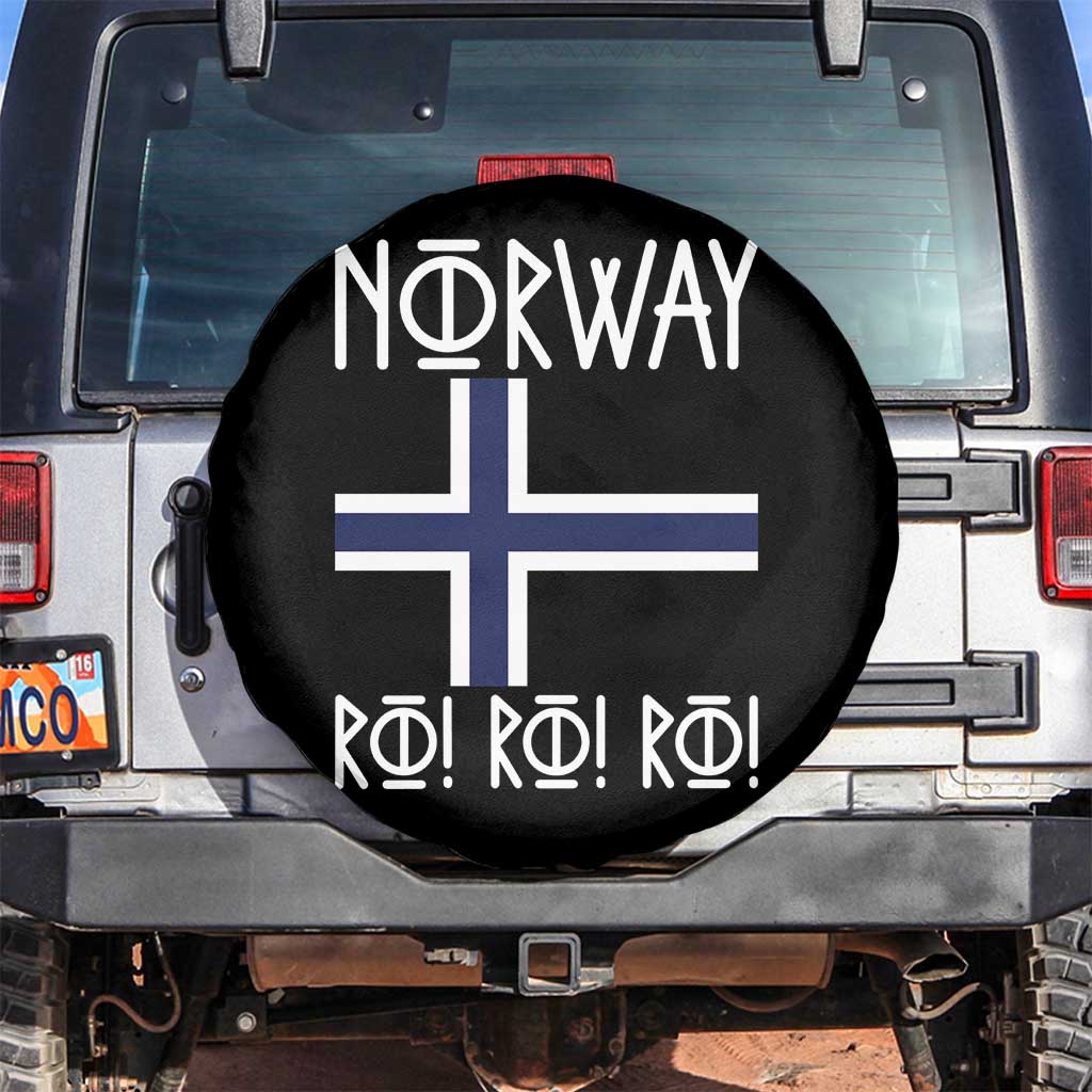 Norway Flag Ro Ro Ro Norse Rune Typography Graphic Spare Tire Cover Norge Football Fans Norwegian Pride