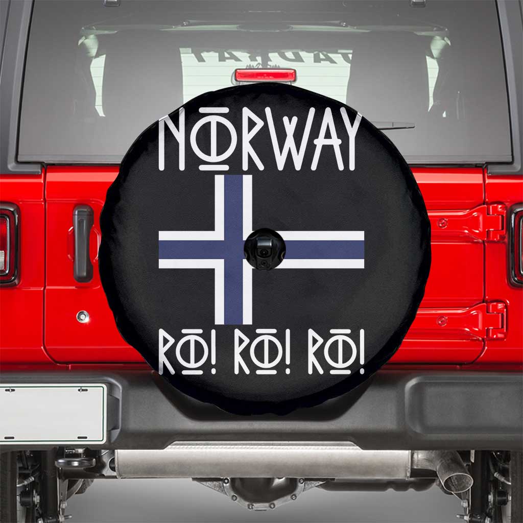 Norway Flag Ro Ro Ro Norse Rune Typography Graphic Spare Tire Cover Norge Football Fans Norwegian Pride