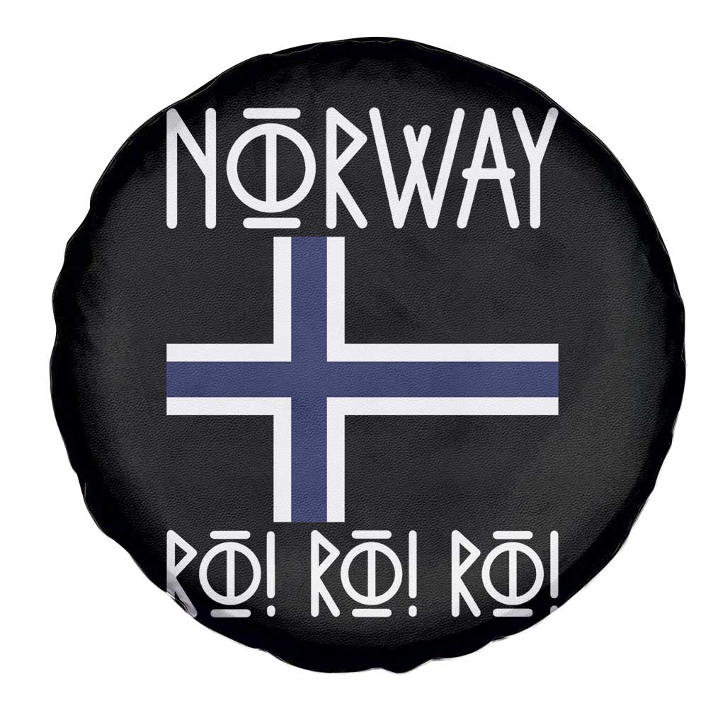 Norway Flag Ro Ro Ro Norse Rune Typography Graphic Spare Tire Cover Norge Football Fans Norwegian Pride