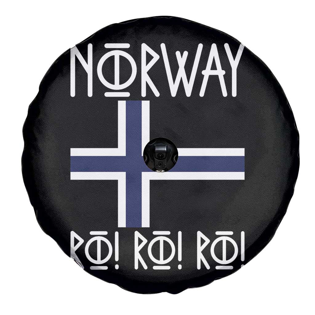Norway Flag Ro Ro Ro Norse Rune Typography Graphic Spare Tire Cover Norge Football Fans Norwegian Pride