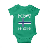 Norway Flag Ro Ro Ro Norse Rune Typography Graphic Baby Onesie Norge Football Fans Norwegian Pride
