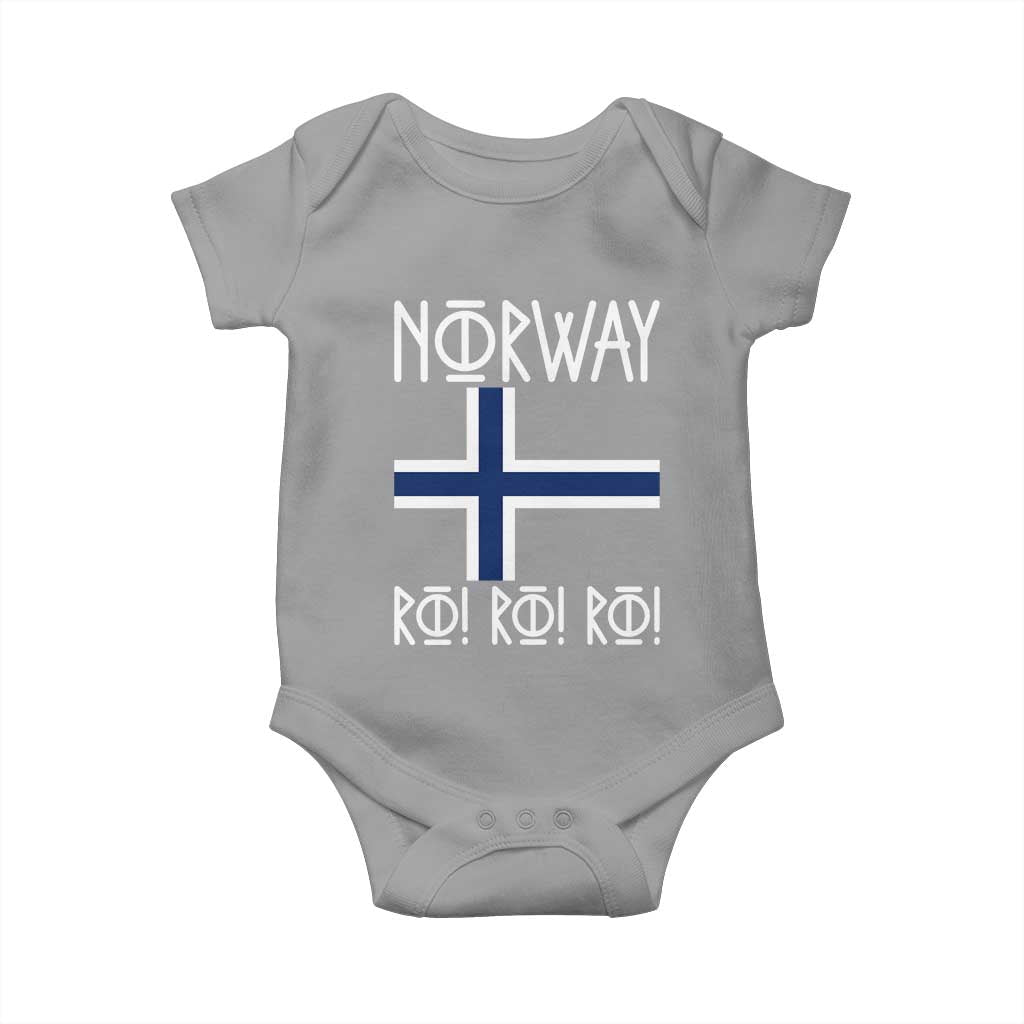 Norway Flag Ro Ro Ro Norse Rune Typography Graphic Baby Onesie Norge Football Fans Norwegian Pride