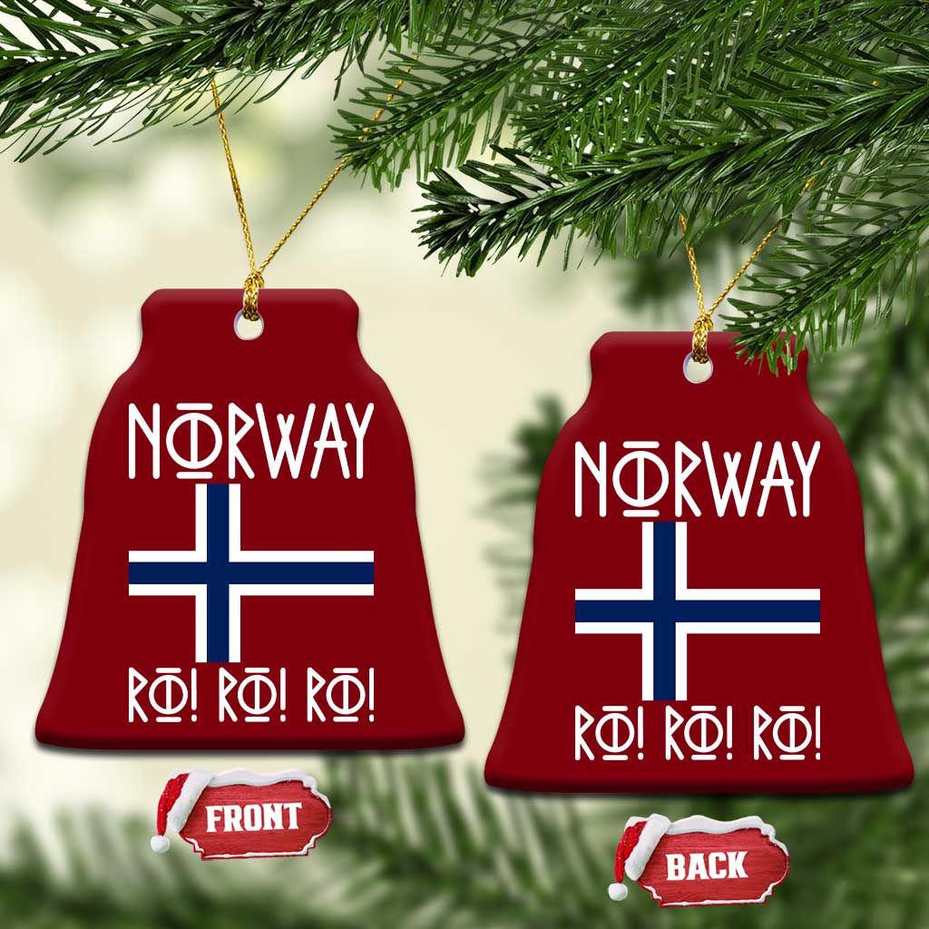 Norway Flag Ro Ro Ro Norse Rune Typography Graphic Ceramic Ornament Norge Football Fans Norwegian Pride