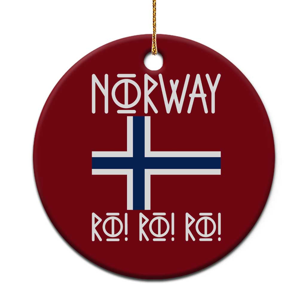 Norway Flag Ro Ro Ro Norse Rune Typography Graphic Ceramic Ornament Norge Football Fans Norwegian Pride