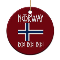 Norway Flag Ro Ro Ro Norse Rune Typography Graphic Ceramic Ornament Norge Football Fans Norwegian Pride