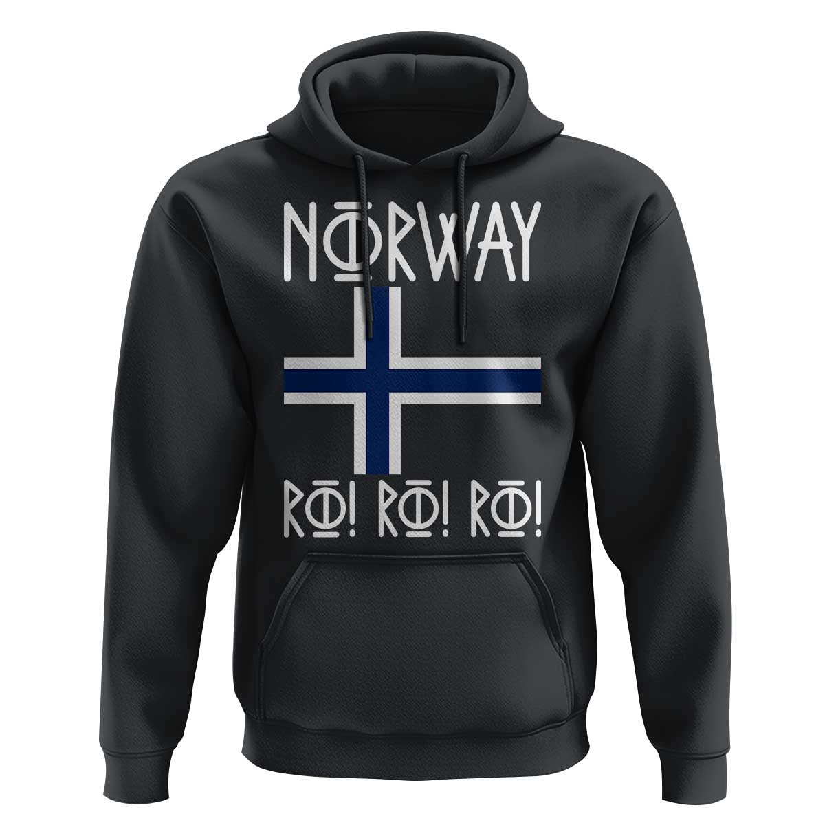 Norway Flag Ro Ro Ro Norse Rune Typography Graphic Hoodie Norge Football Fans Norwegian Pride