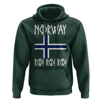 Norway Flag Ro Ro Ro Norse Rune Typography Graphic Hoodie Norge Football Fans Norwegian Pride