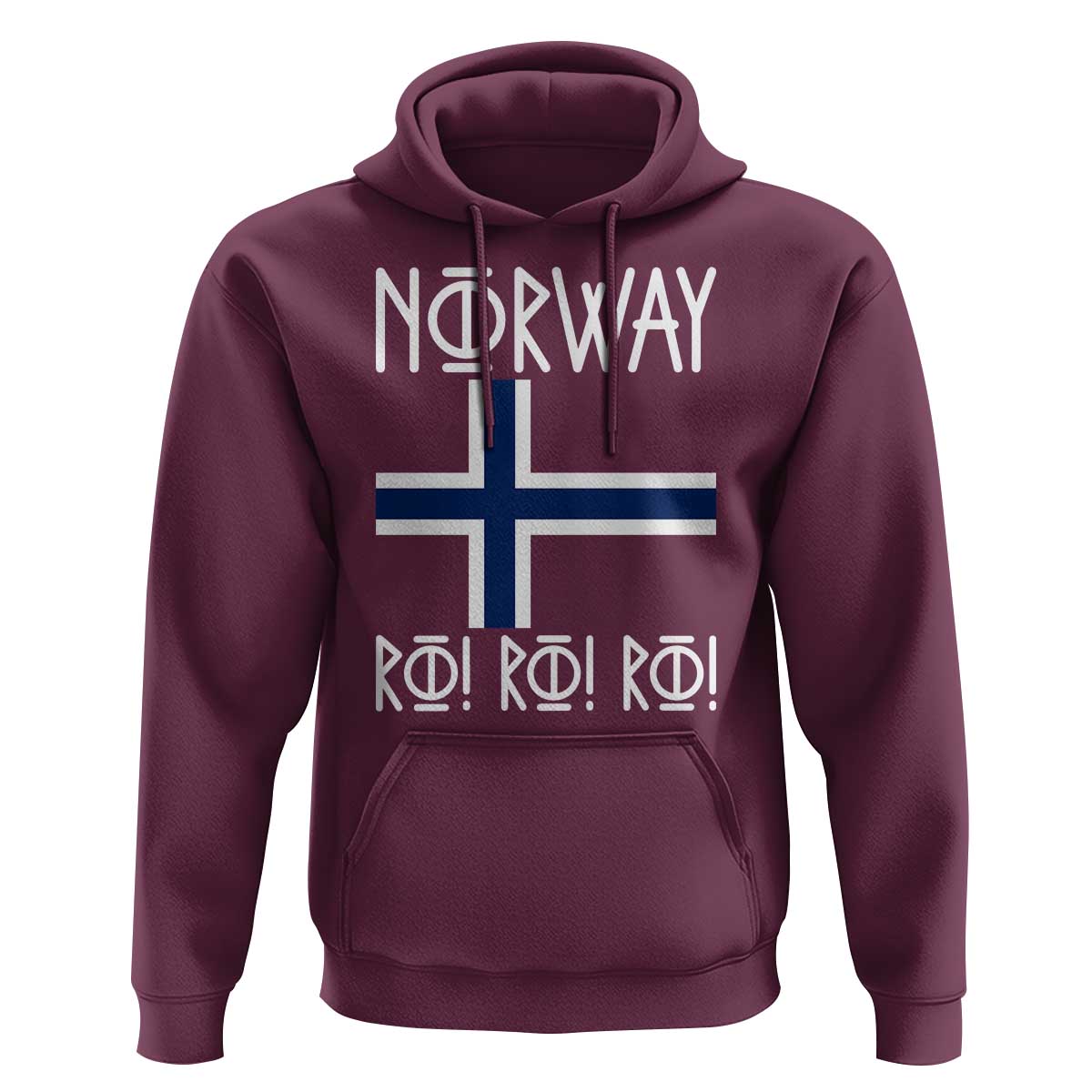 Norway Flag Ro Ro Ro Norse Rune Typography Graphic Hoodie Norge Football Fans Norwegian Pride