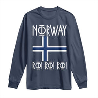 Norway Flag Ro Ro Ro Norse Rune Typography Graphic Long Sleeve Shirt Norge Football Fans Norwegian Pride