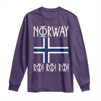 Norway Flag Ro Ro Ro Norse Rune Typography Graphic Long Sleeve Shirt Norge Football Fans Norwegian Pride