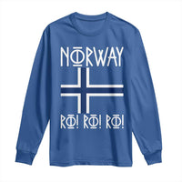 Norway Flag Ro Ro Ro Norse Rune Typography Graphic Long Sleeve Shirt Norge Football Fans Norwegian Pride