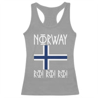 Norway Flag Ro Ro Ro Norse Rune Typography Graphic Racerback Tank Top Norge Football Fans Norwegian Pride