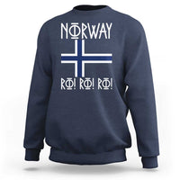 Norway Flag Ro Ro Ro Norse Rune Typography Graphic Sweatshirt Norge Football Fans Norwegian Pride