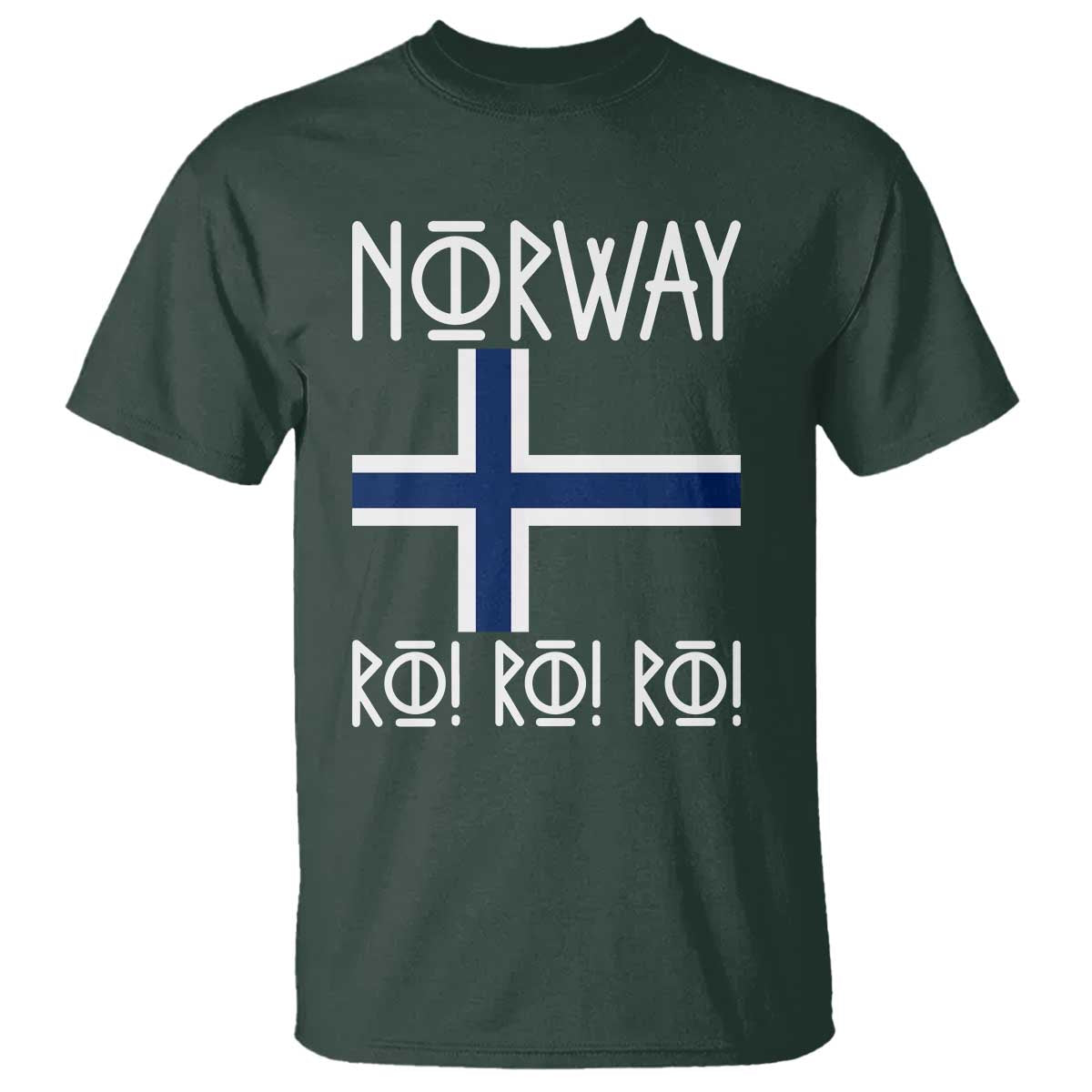 Norway Flag Ro Ro Ro Norse Rune Typography Graphic T Shirt Norge Football Fans Norwegian Pride