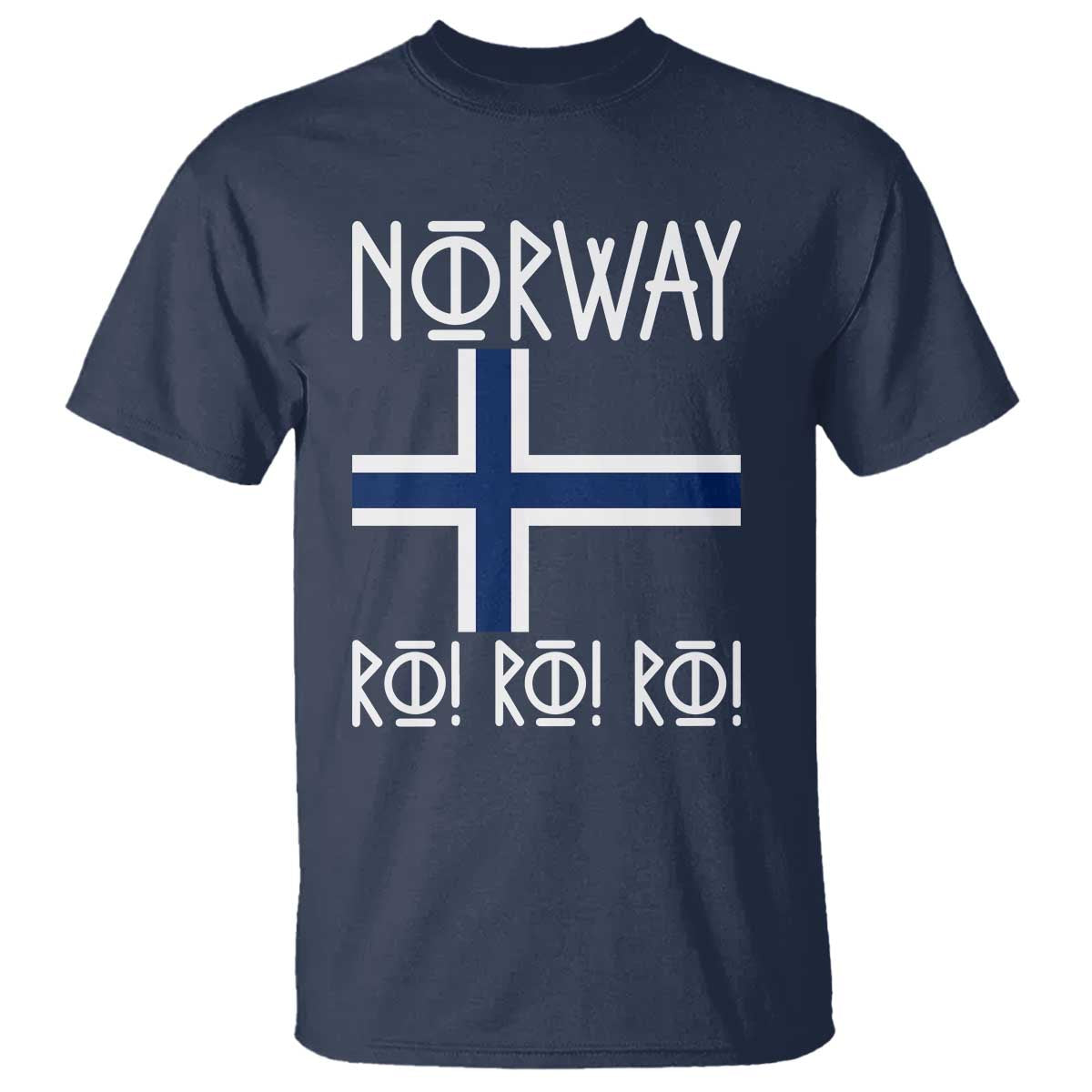 Norway Flag Ro Ro Ro Norse Rune Typography Graphic T Shirt Norge Football Fans Norwegian Pride