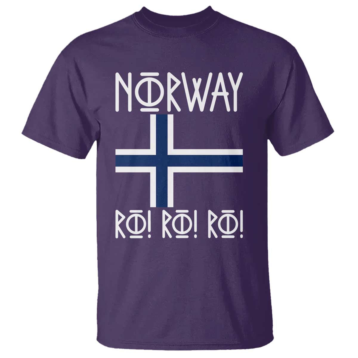 Norway Flag Ro Ro Ro Norse Rune Typography Graphic T Shirt Norge Football Fans Norwegian Pride
