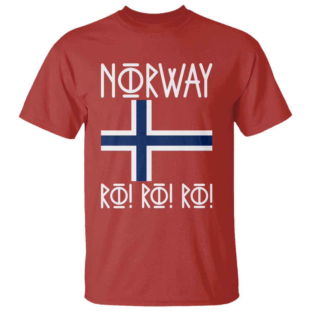 Norway Flag Ro Ro Ro Norse Rune Typography Graphic T Shirt Norge Football Fans Norwegian Pride