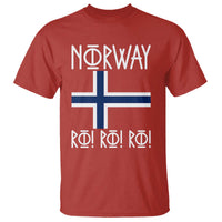 Norway Flag Ro Ro Ro Norse Rune Typography Graphic T Shirt Norge Football Fans Norwegian Pride