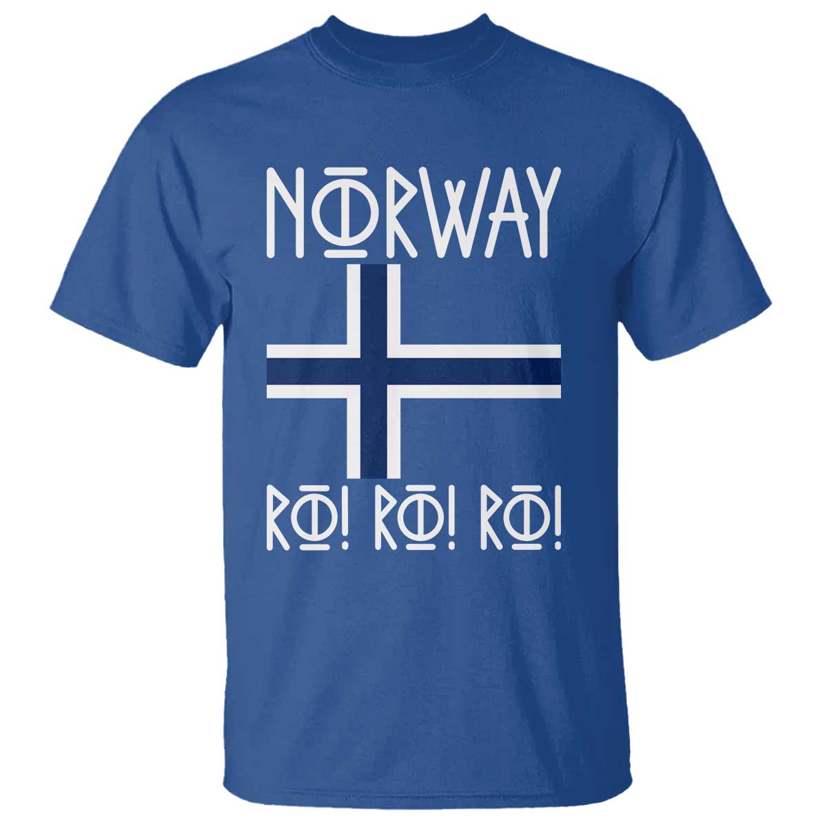 Norway Flag Ro Ro Ro Norse Rune Typography Graphic T Shirt Norge Football Fans Norwegian Pride