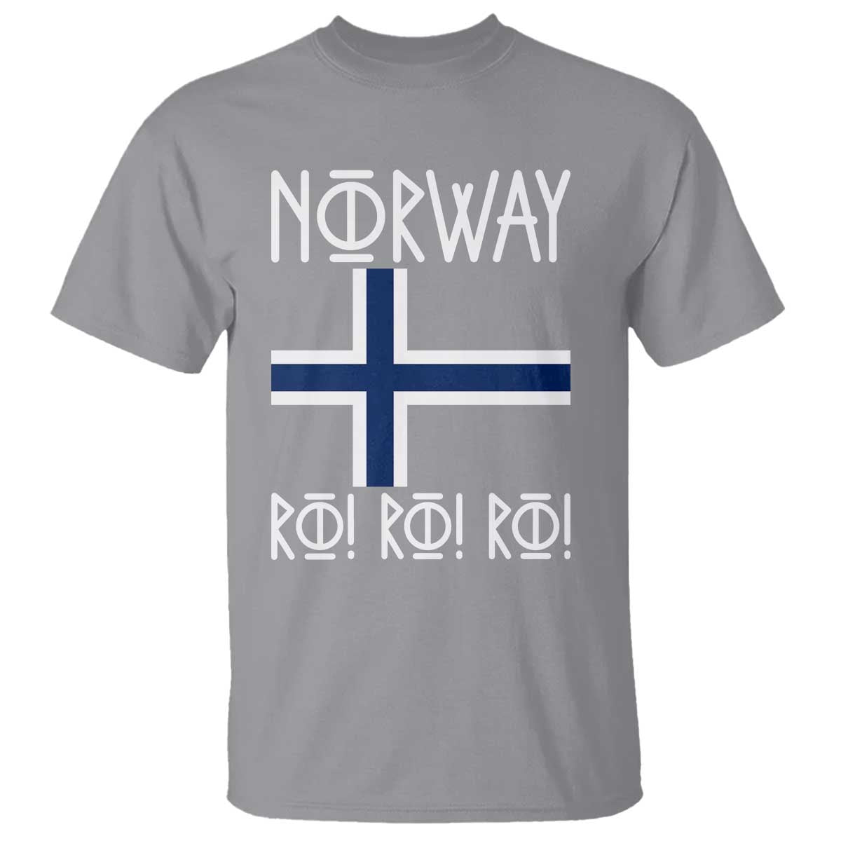 Norway Flag Ro Ro Ro Norse Rune Typography Graphic T Shirt Norge Football Fans Norwegian Pride