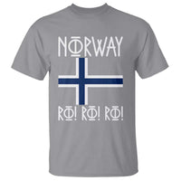 Norway Flag Ro Ro Ro Norse Rune Typography Graphic T Shirt Norge Football Fans Norwegian Pride