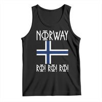Norway Flag Ro Ro Ro Norse Rune Typography Graphic Tank Top Norge Football Fans Norwegian Pride